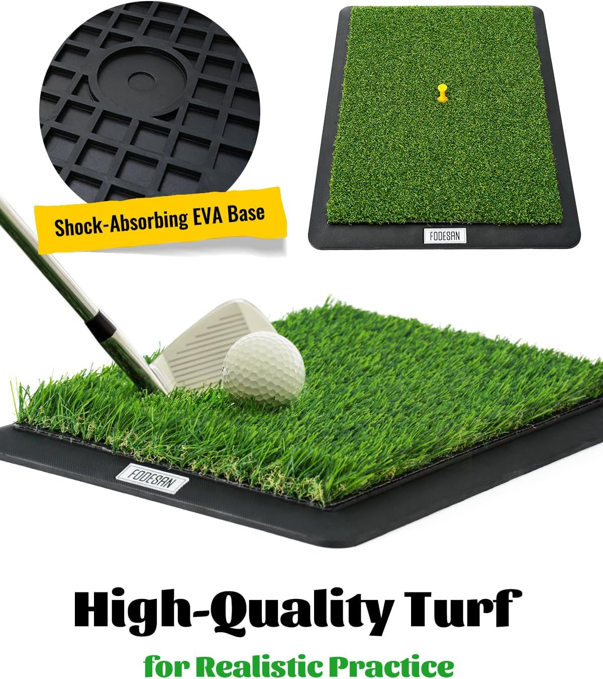 Golf Hitting Mat – Practice Mat with Swing Path Feedback & Impact Detection – Indoor/Outdoor Use – Golf Swing Trainer for Home Training – Gift for Golfers, Beginners & Pros