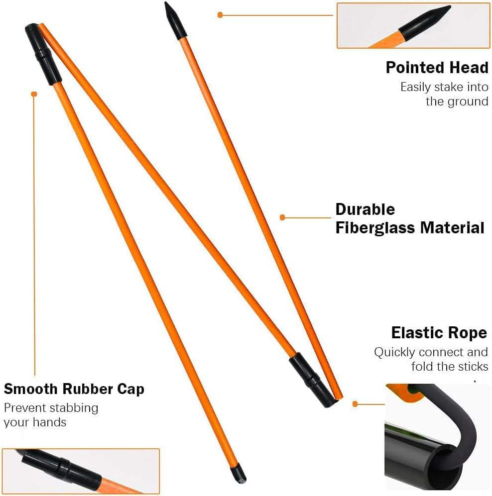 Golf Alignment Sticks (Pack of 2) 48-Inch Collapsible Golf Alignment Sticks for Aiming,Putting,Full Swing Trainer,Posture Corrector,Portable Golf Training Equipment with Tube Case