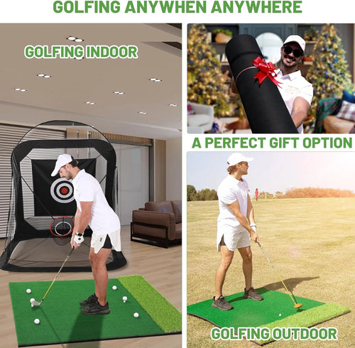 5X4Ft Hitting Thickened Artificial Turf Practice Golf Mat for Outdoor & Indoor, Gifts for Men/Golfers