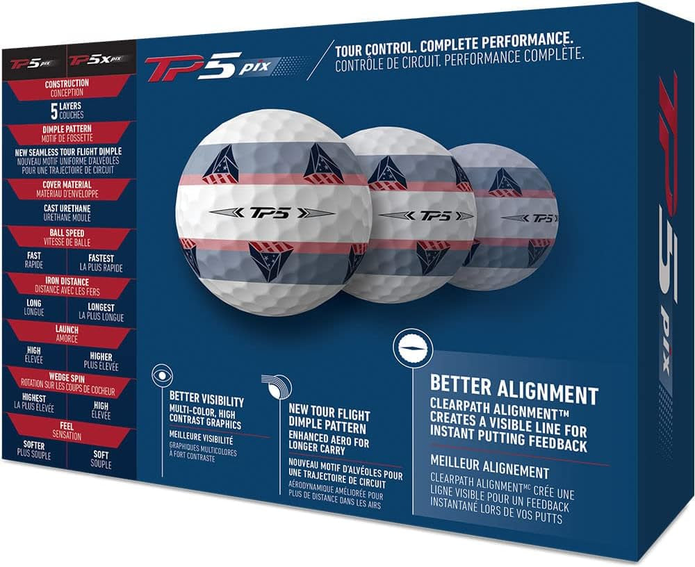 TP5 & Tp5X Golf Balls (White, Yellow, Pix)