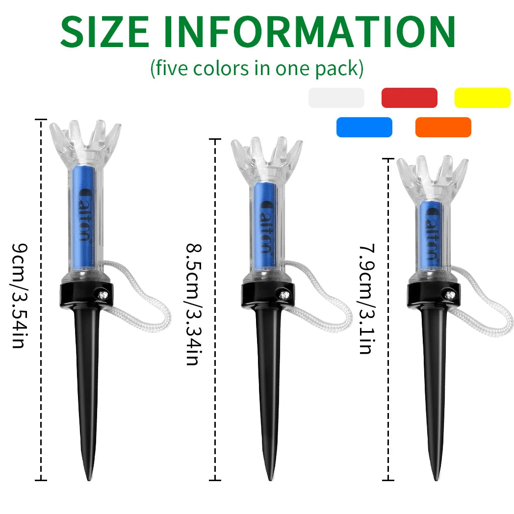 Improve Your Golf Game with the  5Pcs Magnetic Plastic Golf Tee Set - 360Degree Bounce