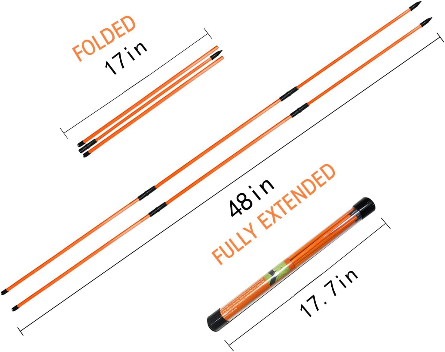 Golf Alignment Sticks (Pack of 2) 48-Inch Collapsible Golf Alignment Sticks for Aiming,Putting,Full Swing Trainer,Posture Corrector,Portable Golf Training Equipment with Tube Case