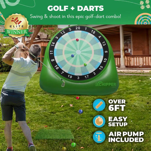 Bull Chipper : Giant Golf Darts (Over 6Ft Tall) W/10+ Golf Games : Golf Chipping Game W/Air Pump Included : Yard Games