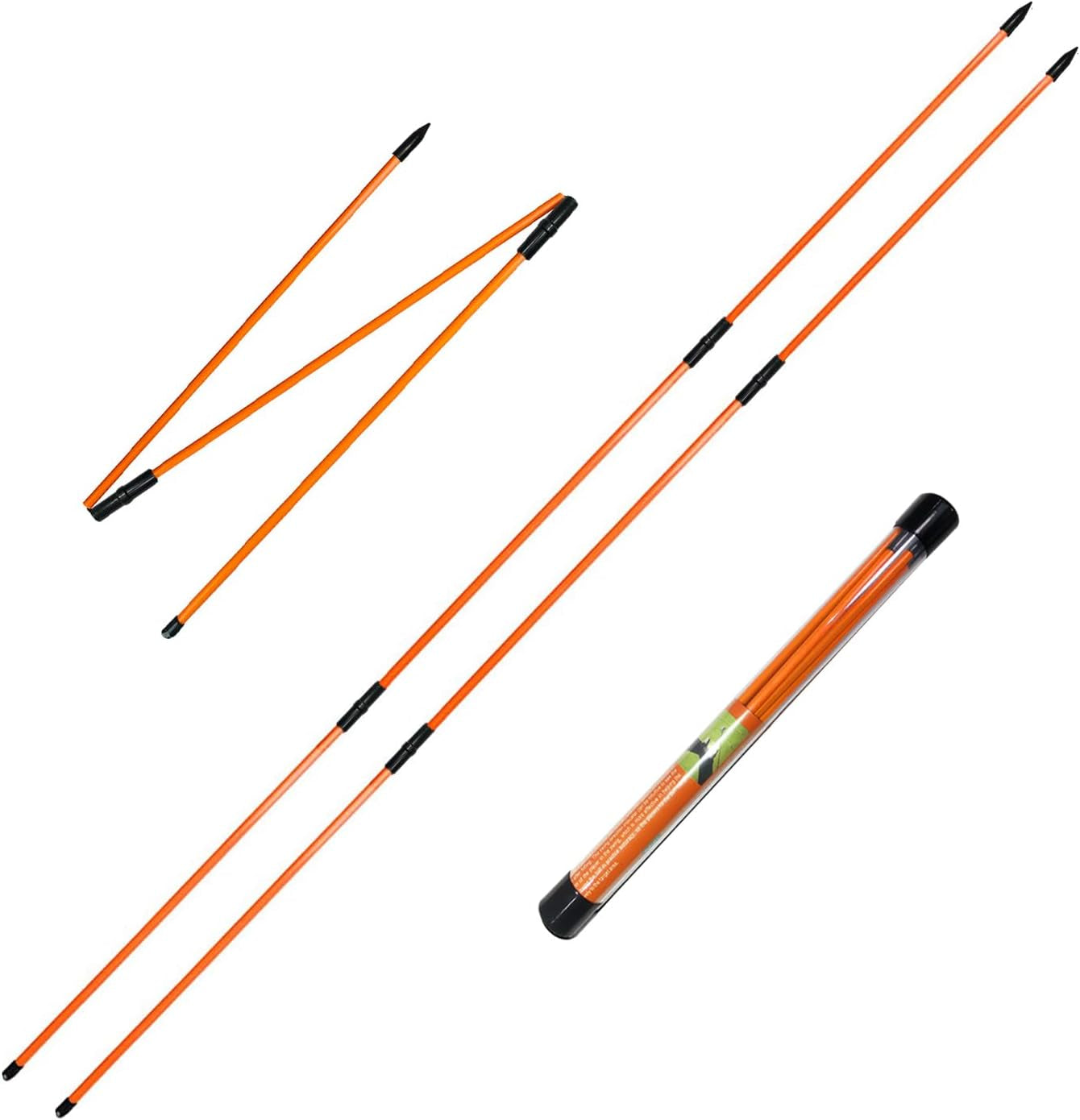 Golf Alignment Sticks (Pack of 2) 48-Inch Collapsible Golf Alignment Sticks for Aiming,Putting,Full Swing Trainer,Posture Corrector,Portable Golf Training Equipment with Tube Case